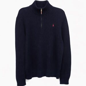 Polo Ralph Lauren Men’s Navy Quarter Zip Sweater XXL | 100% Cotton